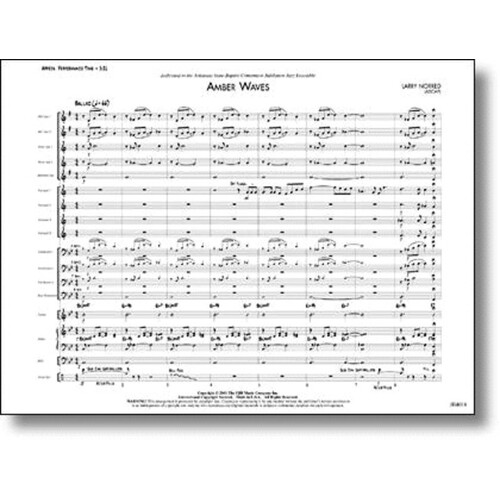 Amber Waves (Music Score/Parts) Book
