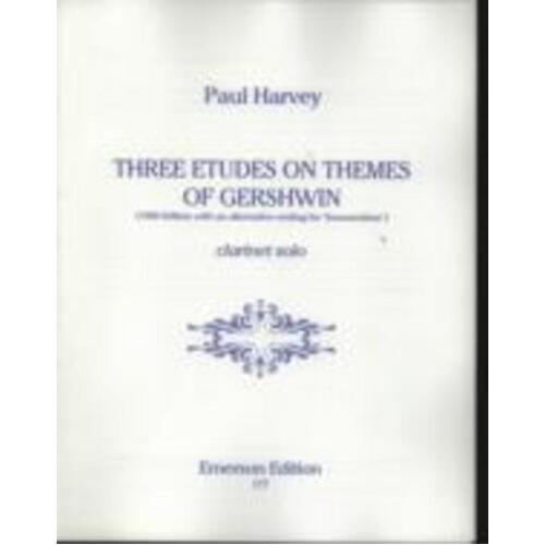 Harvey - 3 Etudes On Themes Of Gershwin Clarinet Book