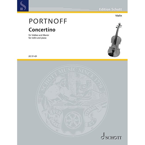 Portnoff Concertino Op. 23 for Violin and Piano, 24 Pages, Published by Johannes Oertel Verlag