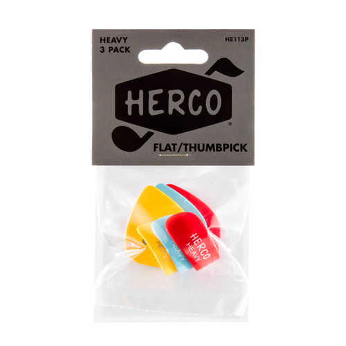 HERCO Flat Thumb Heavy Pick Players Pack (Pack of 3)