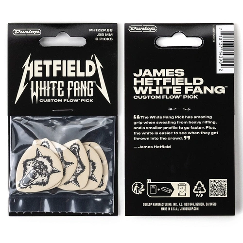 Jim Dunlop Hetfield White Fang Custom Flow Picks Pack .88mm 6 Count