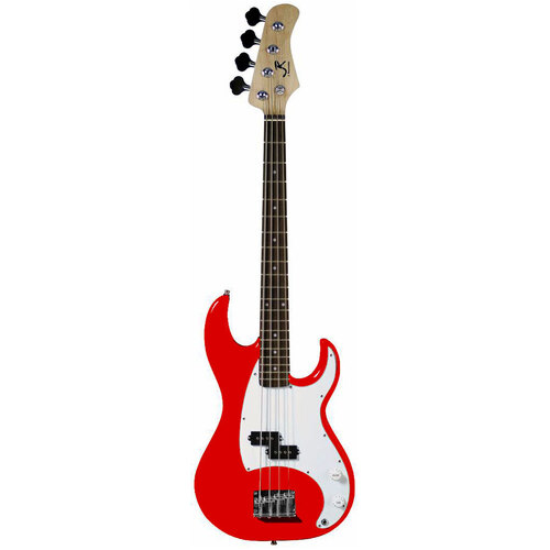 J.Reynolds JR9 Series Short Scale Electric Bass Guitar Red 29.75" Scale 20 Fret Rosewood Fretboard