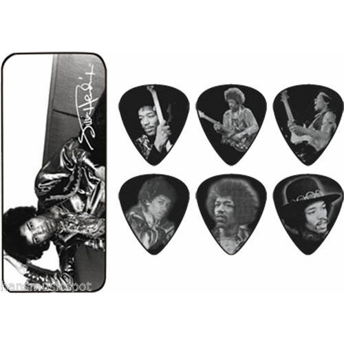 Jim Dunlop Jimi Hendrix Silver Portrait Series Heavy Gauge Guitar Pick Tin *NEW*