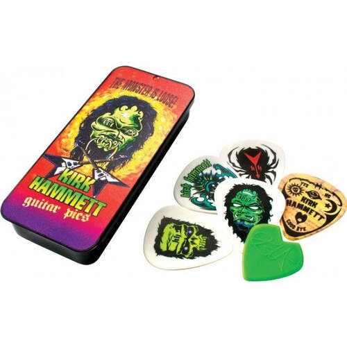 Jim Dunlop Kirk Hammett Signature Pick Tin 6 Pack Monster Metallica 0.88 JSA85