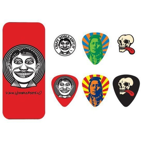 JIM DUNLOP Van Hamersveld Johnny Face Pick Tin Inc 6 Tortex Medium Picks