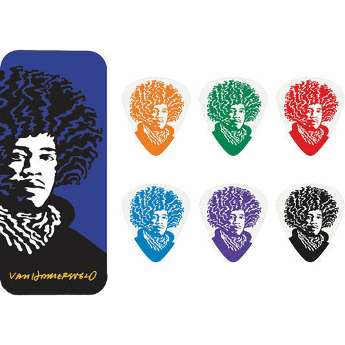 Jim Dunlop John Van Hamersveld Jimi Hendrix Heavy Gauge Guitar Pick Tin *NEW*
