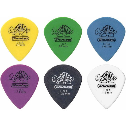 6 x Jim Dunlop Tortex Jazz 3 XL Variety Guitar Picks III 498R Mixed