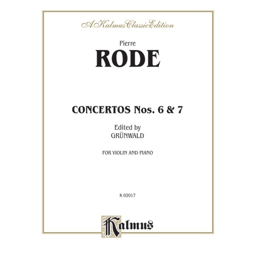 Rode Concertos Nos 6 & 7 - Violin/Piano