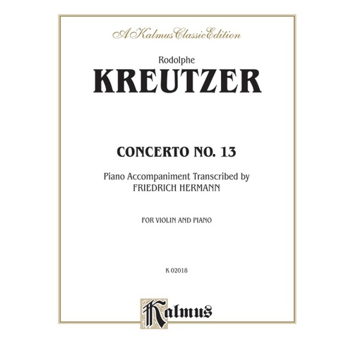 Kreutzer Violin Concerto No 13 for Violin and Piano Sheet Music