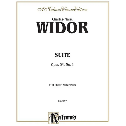 Widor Suite Op. 34 No. 1 for Flute and Piano, Grade 6 Level, 4 Movements