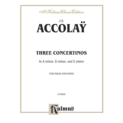 Accolay Three Concertinos - Violin/Piano