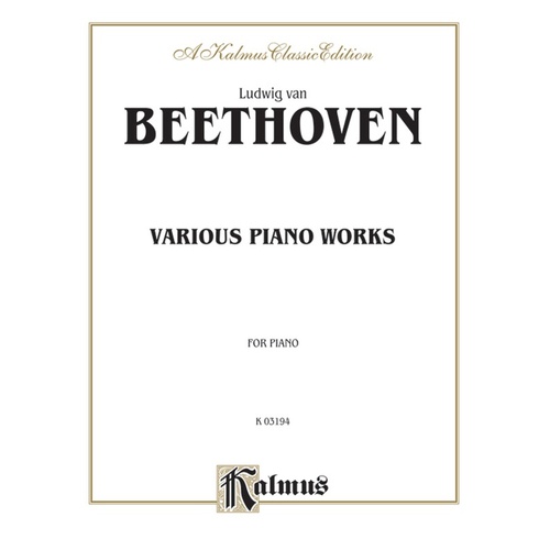 Beethoven Various Pieces Piano Sheet Music