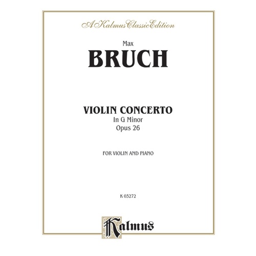 Bruch Violin Concerto in G Minor Op 26 for Violin and Piano Sheet Music