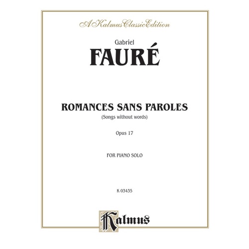 Faure Romances Sans Paroles Op 17 Piano