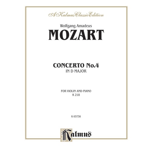 Concerto No 4 D K218 Violin/Piano