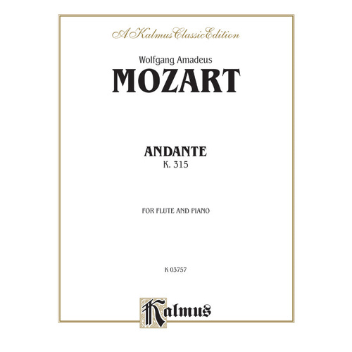 Andante in C for Flute K 315 - Flute Sheet Music by Mozart