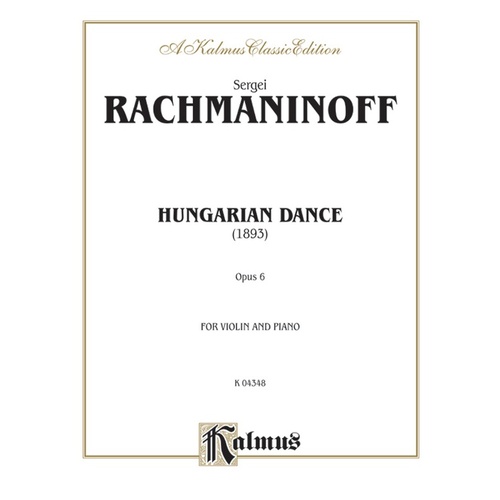 Hungarian Dance For Violin And Piano Op 6