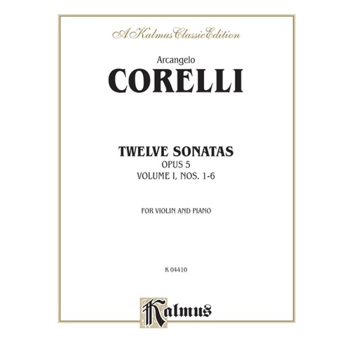Sonatas 12 Op 5 Book 1 for Violin Sheet Music