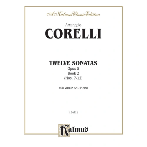 Sonatas 12 OP 5 BK 2 Violin Sheet Music Nos. 7-12