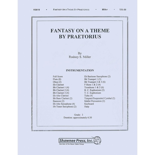 Fantasy On A Theme By Praetorius Orchestra Book