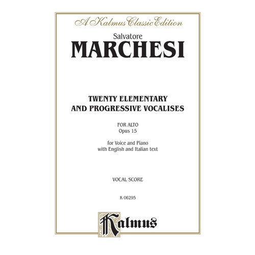 Vocalises 20 Op 15 Alto Sheet Music