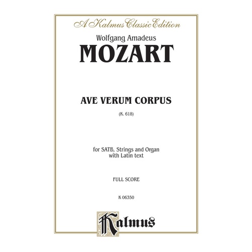 Ave Verum Corpus K618 SATB Choral Sheet Music