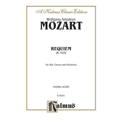 Requiem K626 SATB Choral Score