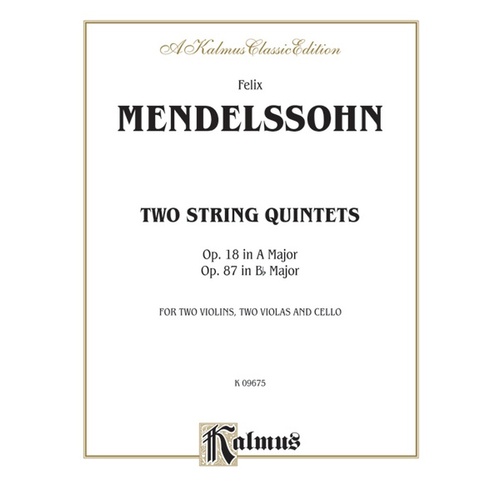 String Quintet Op 18/Op 87 Chamber Sheet Music