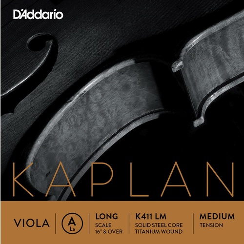 D'Addario Kaplan Viola Single A String, Long Scale, Medium Tension