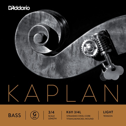 D'Addario Kaplan Bass Single G String, 3/4 Scale, Light Tension