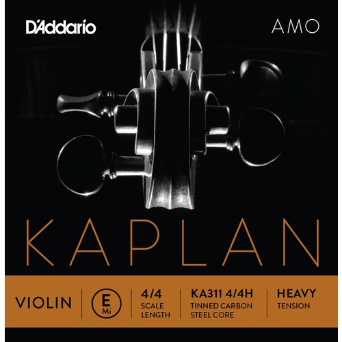 D'Addario Kaplan Amo Violin E String, 4/4 Scale, Heavy Tension
