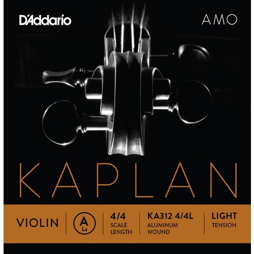 D'Addario Kaplan Amo Violin A String, 4/4 Scale, Light Tension