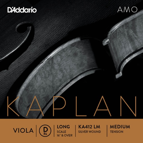 D'Addario Kaplan Amo Viola D String, Long Scale, Medium Tension