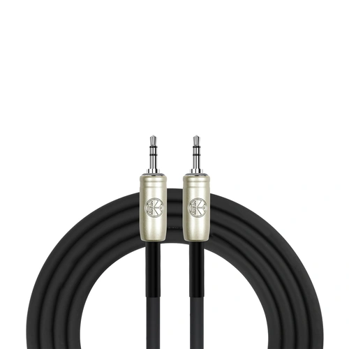 Kirlin Stereo 3.5mm TRS Patch Cable, 3-Foot, 24 x2 Gauge Copper, 90% Spiral Shielding, Black PVC Jacket