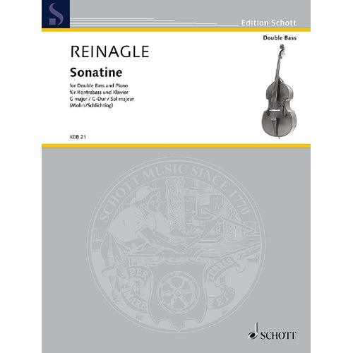 Reinagle Sonatina in G Major for Double Bass and Piano, 12 Pages, Schott Music