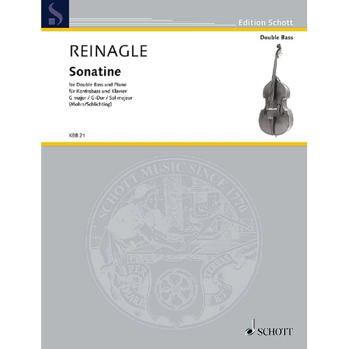 Reinagle Sonatine in G Major for Double Bass and Piano, 12 Pages, Schott Music