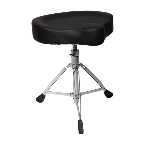 Kahzan Deluxe Chrome Motorcycle Shaped Drum Throne with Double Braced Legs and Swivel Height Adjustment