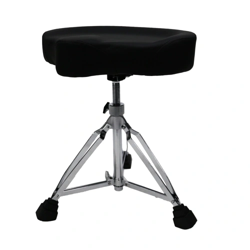 Kahzan Deluxe Motorcycle Shaped Drum Throne Chrome with Double Braced Legs and Swivel Height Adjustment