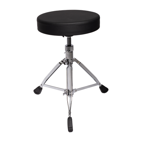 Kahzan Heavy Duty Drum Throne with Chrome Finish, Collapsible Double Braced Legs, Non-Slip Rubber Feet, Swivel Height Adjustment