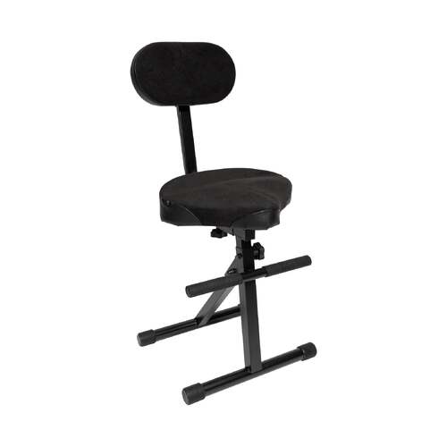 SoundArt Deluxe Height Adjustable Guitarist Stool with Padded Seat and Backrest