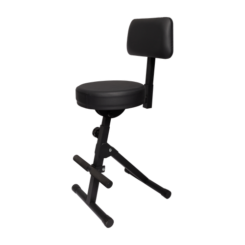 Fretz KGB-21-BLK Adjustable Height Guitar Stool with Padded Seat and Backrest