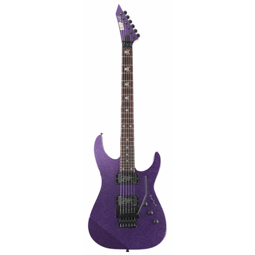 ESP Kirk Hammett KH-2 Purple Sparkle Electric Guitar with EMG Pickups and Hard Shell Case