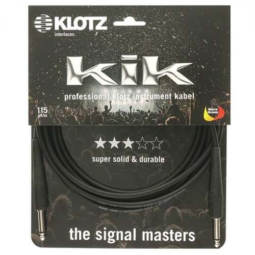 Klotz KIK60PPSW Pro Guitar Instrument Cable 6m - Black