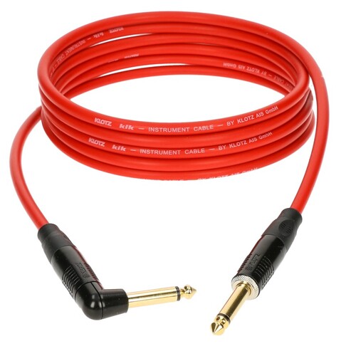 Klotz 6M Pro Red Instrument Cable Straight/Angle Gold Plated Contacts Klotz Metal Connector