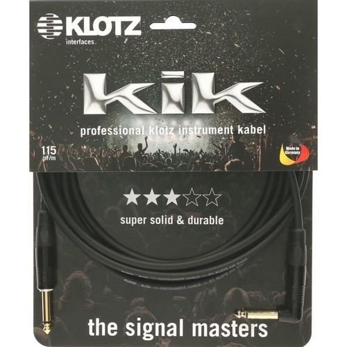 Klotz KIK Pro 6m Angled-Straight Instrument Cable Black with Gold Tip