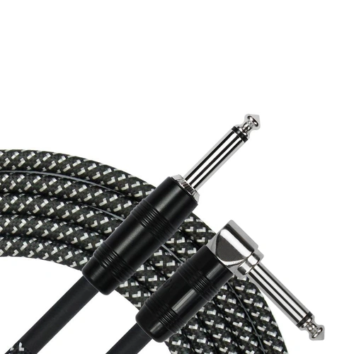 Kirlin 10ft Black Entry Woven Instrument Cable RA - Straight KIWC202BK-10