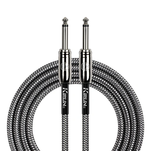 Kirlin 20ft Black Woven Instrument Cable with Chrome Ends [KIWCC201BK-20]