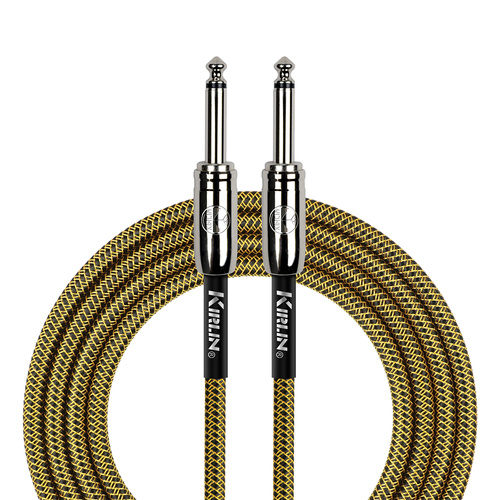 Kirlin 10ft Tweed Entry Woven Instrument Cable with Chrome Ends KIWCC201BY-10