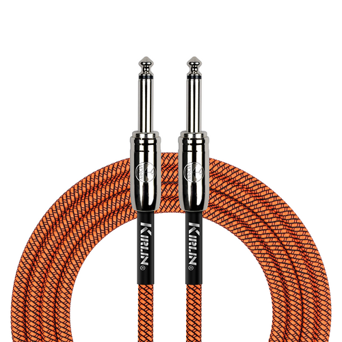 Kirlin 10ft Orange Entry Woven Instrument Cable IWC-201 1/4" Mono Plug