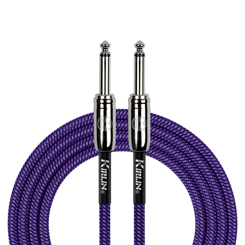 Kirlin 10ft Purple Entry Woven Instrument Cable - 1/4" Mono Plug, 20 Gauge CCAM, Noise-Free, Lifetime Warranty